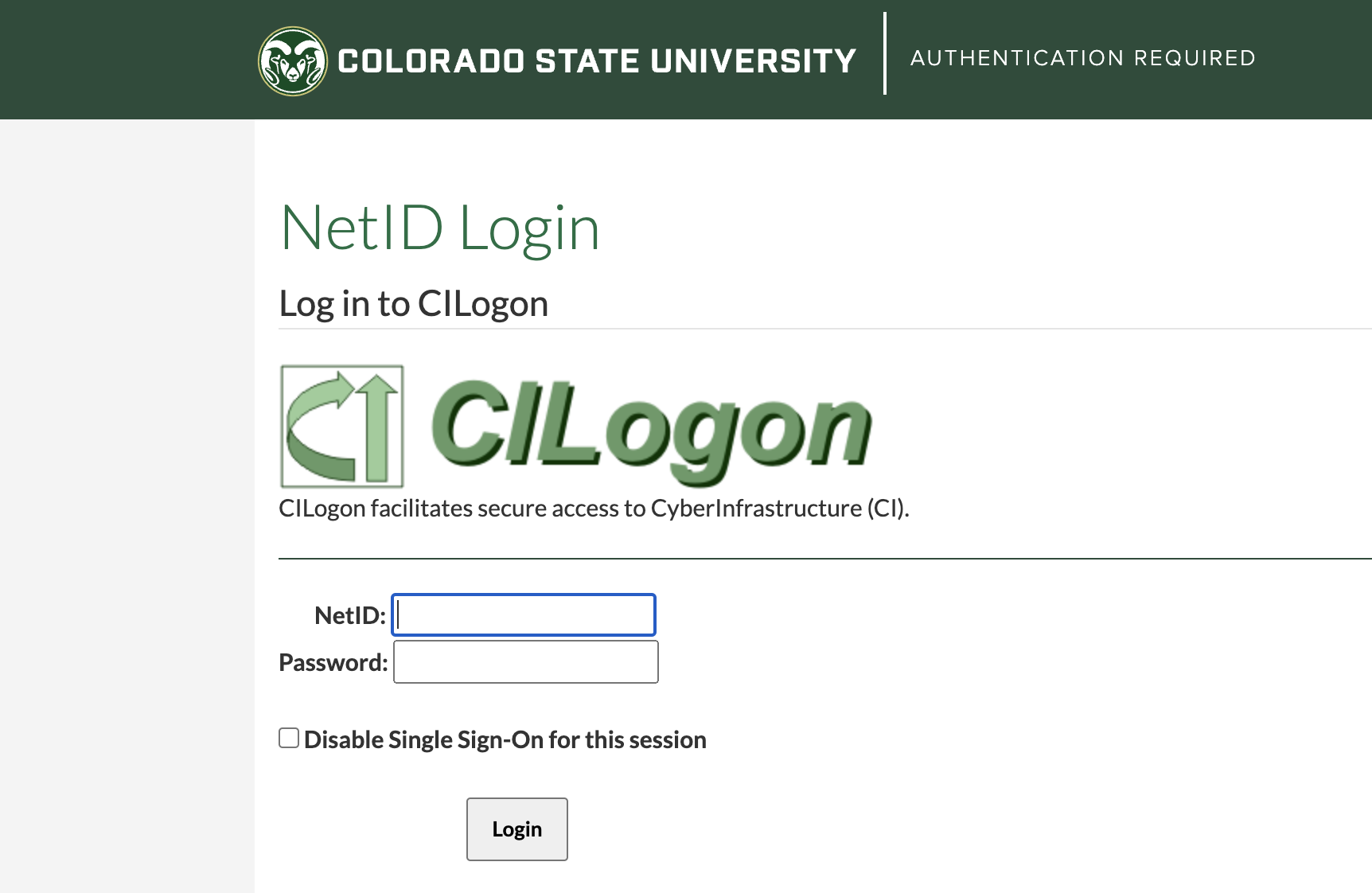 NetID log in